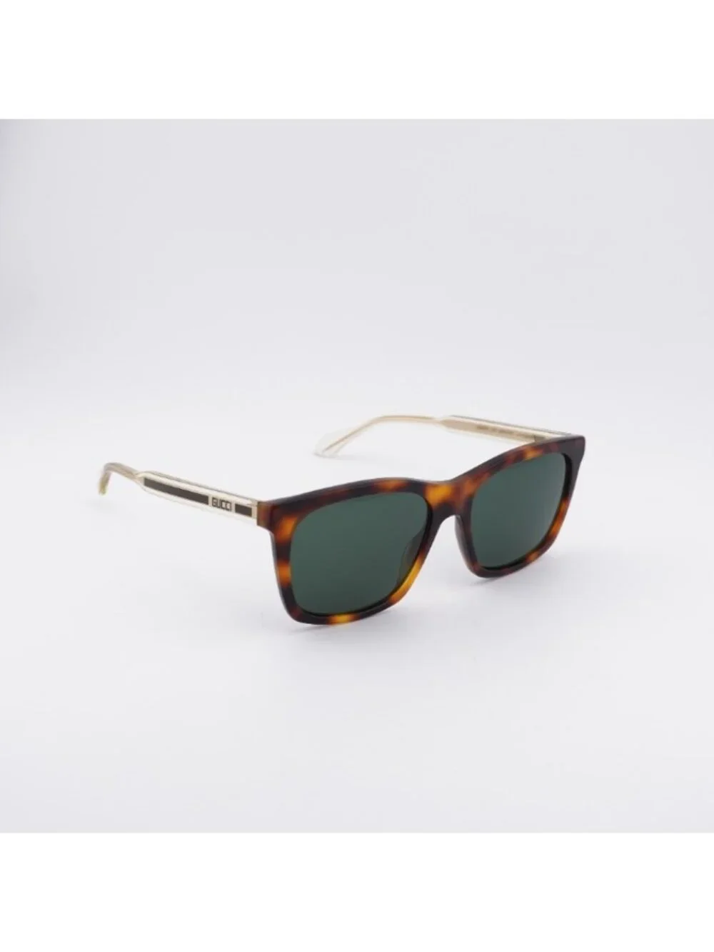 Gucci GG0558S 003 Sunglasses Havana Rectangle Frame, Green Lenses